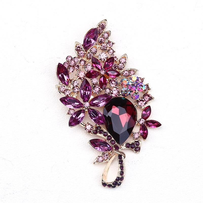 SKEDS Luxury Full Crystal Baroque Brooches Pins For Women Fashion Rhinestone Classic Big Badges Vintage Lady Party Banquet Pin