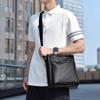 Men's PU Leather Vertical Crossbody Laptop Bag