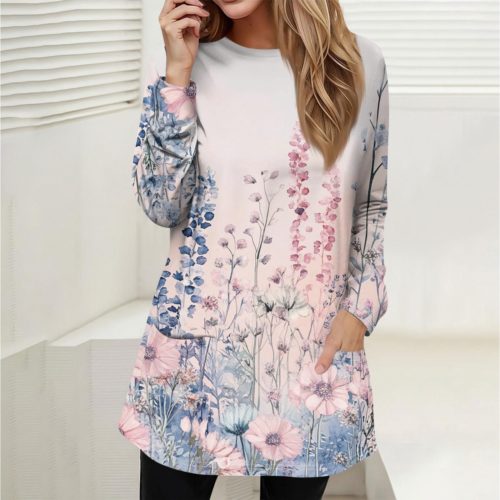 

Женская толстовка, пуловер, спортивная одежда, карман, принт, повседневный топ с круглым вырезом и длинными рукавами M светло-розовый