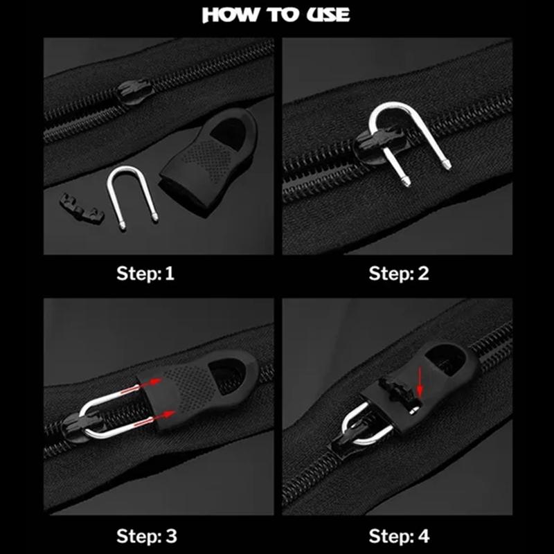 10 pezzi di ricambio per cerniera estrattore rimovibile senza attrezzi per cerniera per bagagli, zainetto, etichetta per corda, etichetta per abbigliamento, fissatore per cerniera rotto