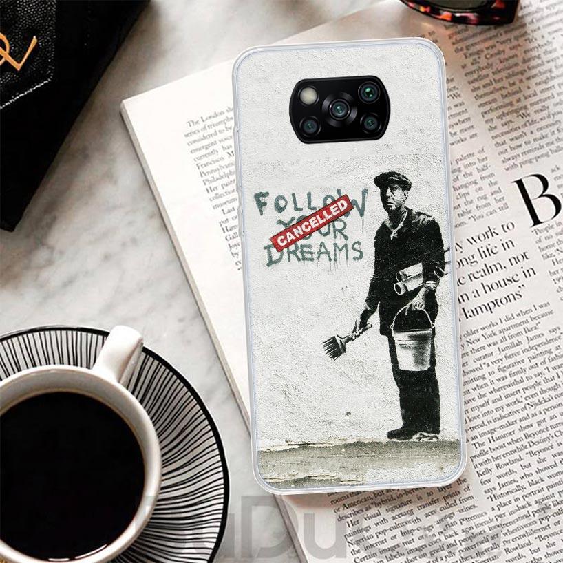 Banksy Graffiti Art Cover For Xiaomi Poco X6 X7 X5 Pro X4 Gt X3 Nfc F6 Phone Case F5 F4 F3 F2 F1 M5S M4 M3 Print Shell Housing X
