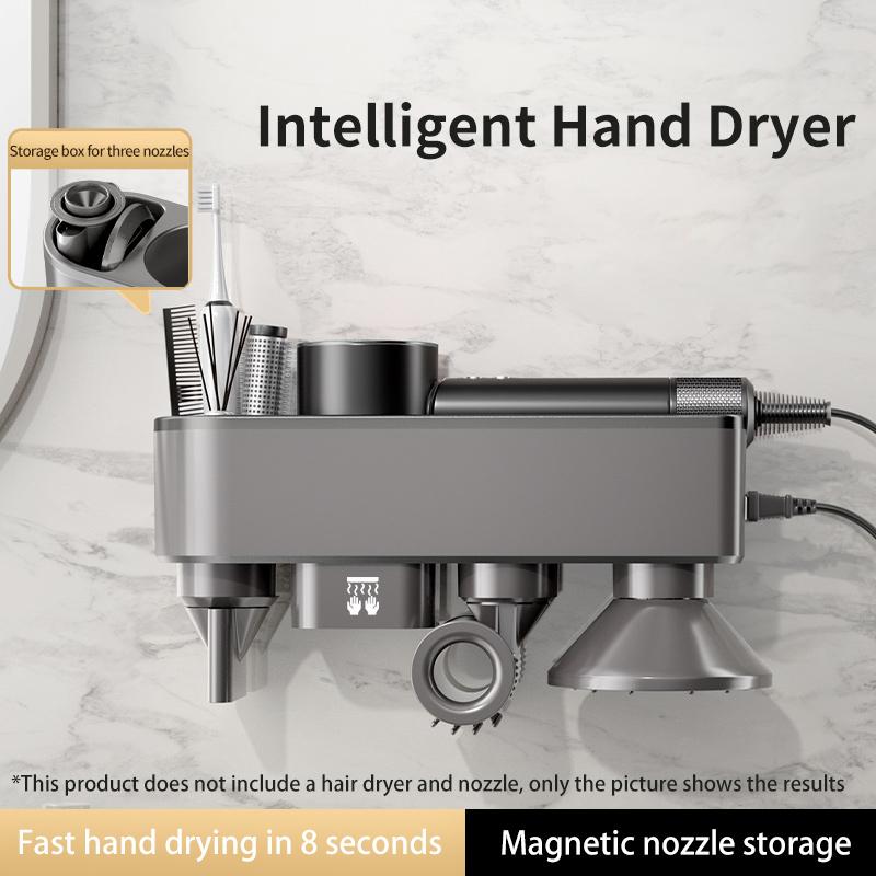 

Hair Dryer Holder Wall Mount Stand Blower Hanger Storage Shelf Smart Hand Dryer Purple/US Plug