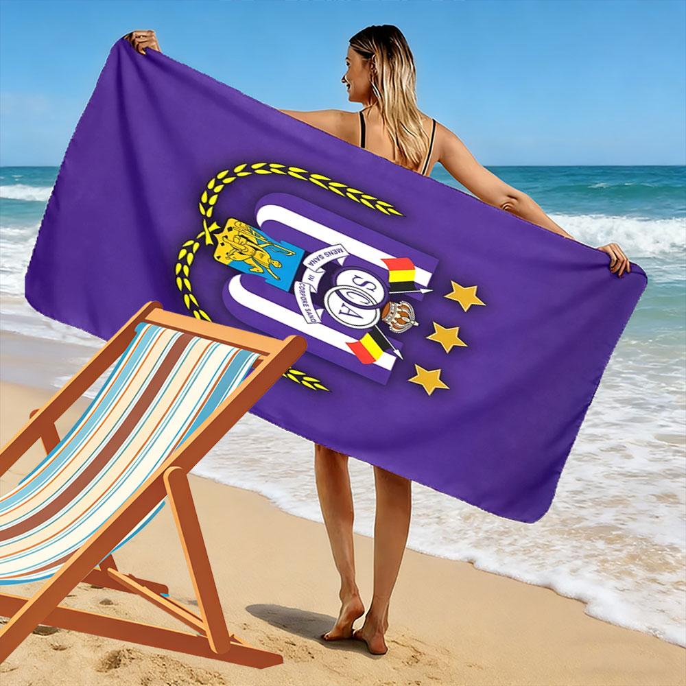 Goldenes Kronen-Emblem Harmonie Druck Strandtuch, schnell trocknend, geeignet für Reisen, Outdoor-Sport, Joggen, den Strand und Schwimmen, Geschenk
