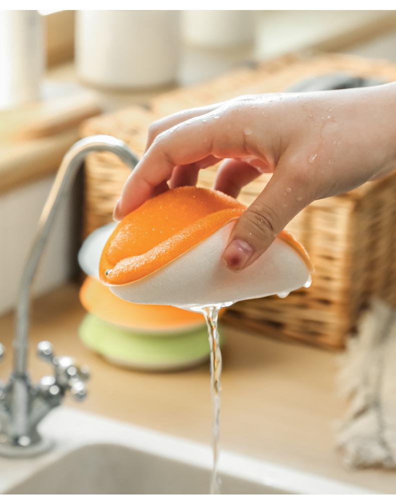 High-Density Colored Kitchen Sponge Scrubber - Thickened Scouring Pad for Dishwashing and Pot Cleaning