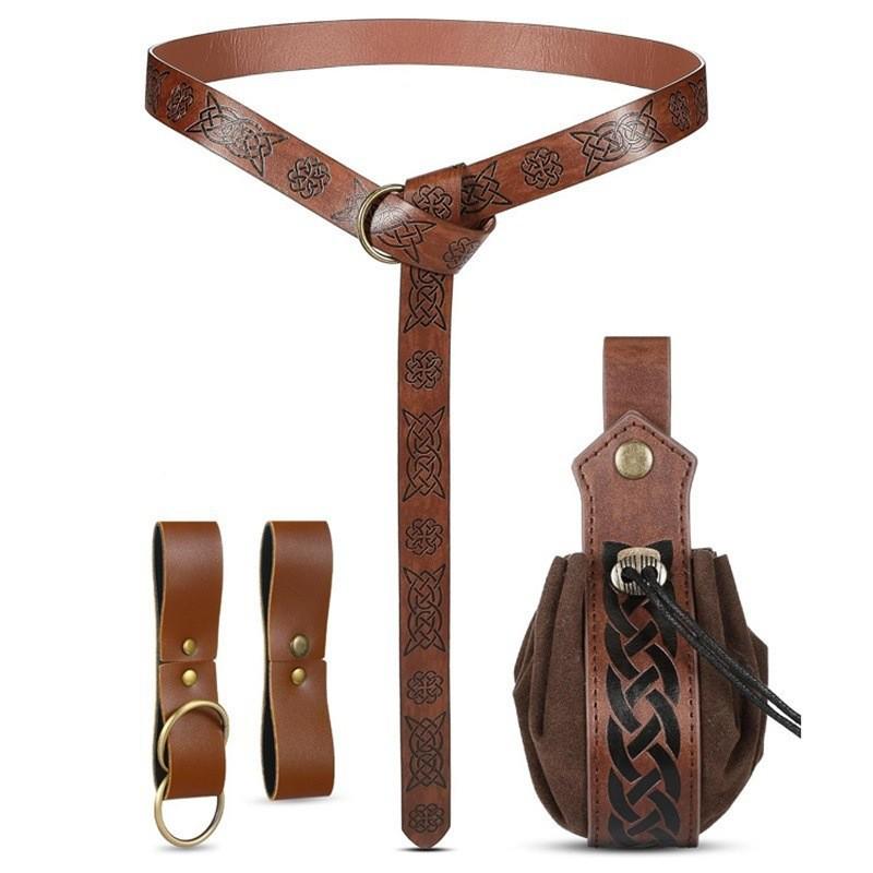 Medieval Viking Leather Cosplay Costume – Magic & Steampunk Props for Halloween