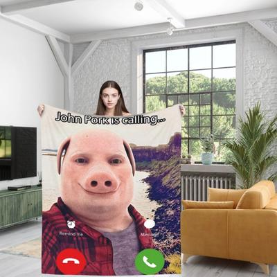 John Pork Lustiges Humorvolles Design Gemütliche Decke Weich Warm Bedruckt Vielseitig Ganzjahresnutzung Bestes Geschenk Für Comedy-Liebhaber