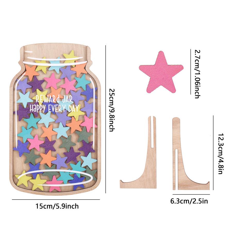Wooden Crafts Reward and Wish Jar for Kids