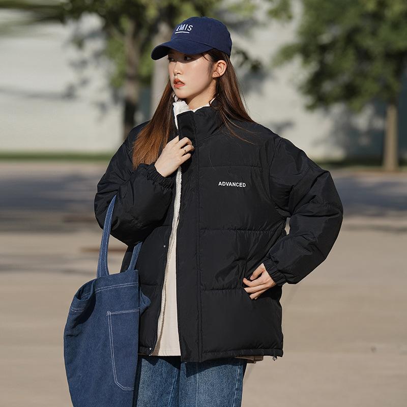 

Модная хлопковая одежда женская зима 2025 новая свободная BF повседневная пуховая куртка женская корейская версия короткая женская стеганая куртка M чёрный