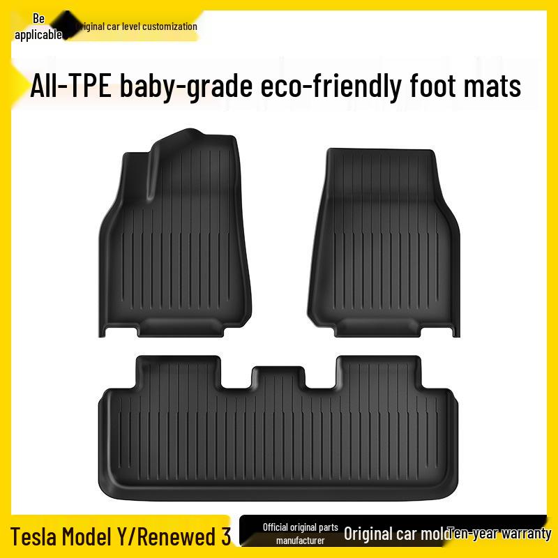Updated TPE Floor Mats for Tesla Model 3/Y - Full Coverage for Driver's Side