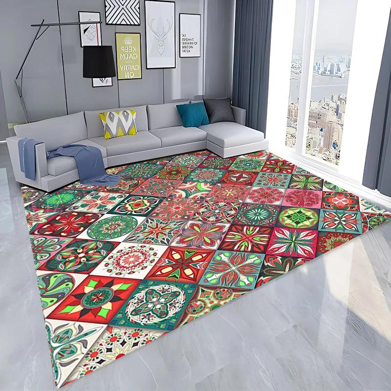 Bohemian Style Mandala Carpet Vintage Boho Area Rug Living Room Girls Bedroom Bedside Dorm Soft Floor Mat Home Entrance Door Mat