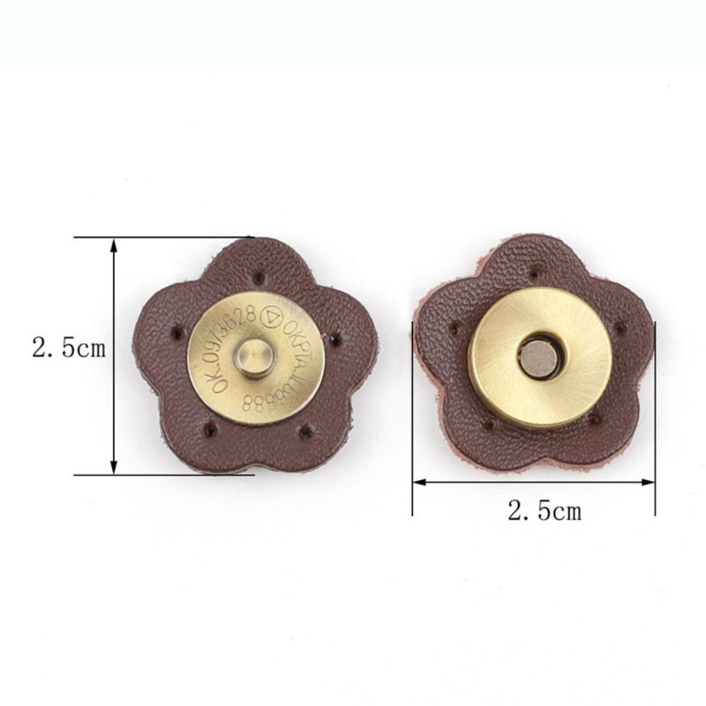 Fashion Plum Blossom Shaped Bag Magnetic Buckle Handmade Genuine Leather Card Pack Buckle DIY Wallet Hasp Buckle Bag Accessories