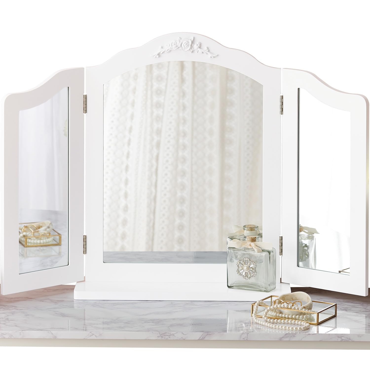 

Хагивара Настольное Зеркало Актрисы № 84 см Ширина х Глубина х Трехстороннее Зеркало, Зеркало, Стиль, Элегантный, Складной, Большой, Легкий, 14,5 см 56,5 см Высота,