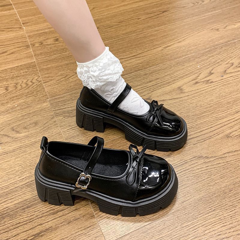 Versatile Japanese Platform British Single Shoes Women's Spring and Summer 2025 New Small Jk Height-increasing Color-matching Small Leather Shoes