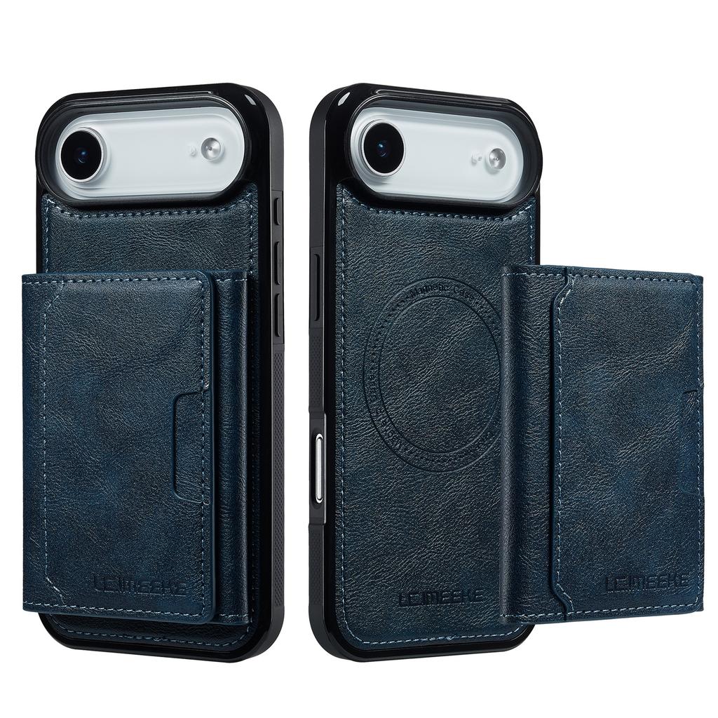 LC.IMEEKE L5 For iPhone 17 Air Magnetic Phone Case Leather Back Cover with Detachable Card Holder