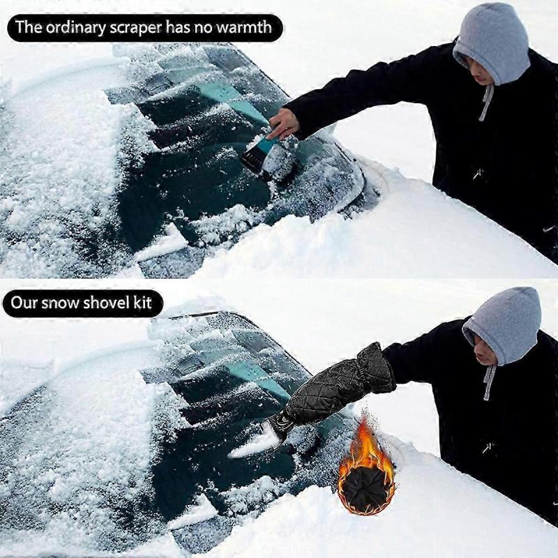 Ice Scraper,Windshield Scraper,Ice Scraper with Glove,Car Window Scraper(Black)