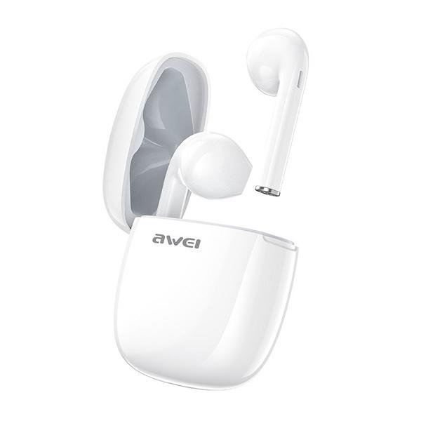 Słuchawki Bluetooth 5.0 TWS AWEI T28 ze stacją dokującą Białe