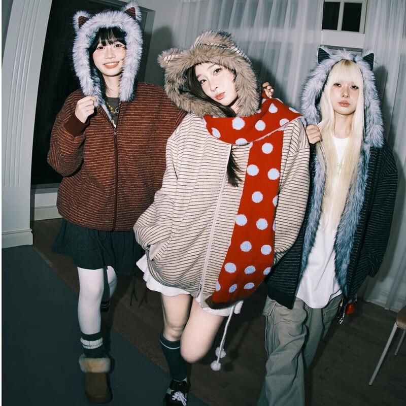 

LEMANISM Men s American Style Hooded Faux Fur Collar Padded Jacket M