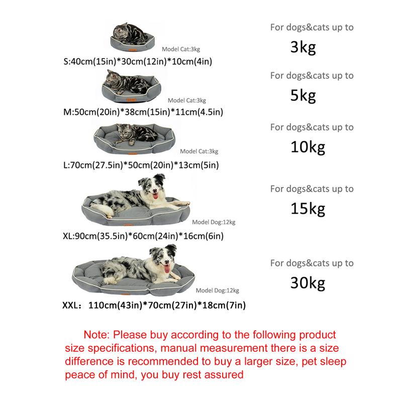 Oval Winter Warm Dog Bed for Medium Dog Mattress Anti-scratch Cat Bed Non-slip Slepping Pet Cushion Large SpaceThickrned Dog Bed