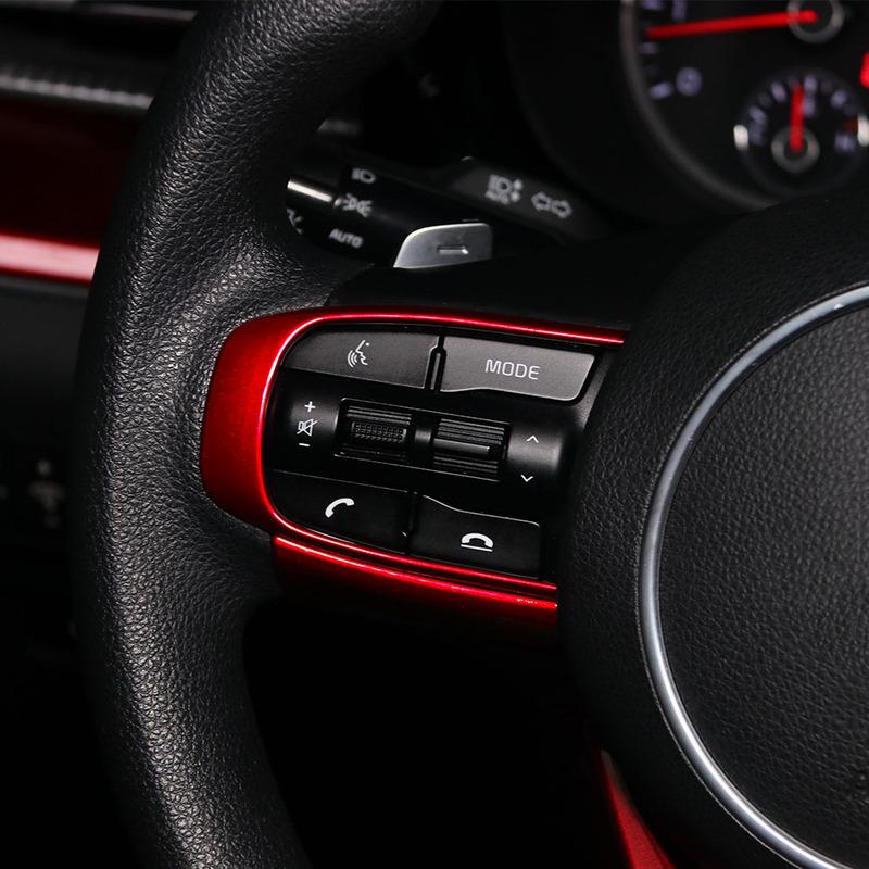For KIA K5 -2024 LHD RHD Car Carbon Wood Style Steering Wheel Button Decor Cover Center Air Outlet Panel Trim Accessory