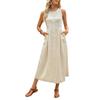 2026 Summer Casual Mid-Length Sleeveless Round Neck Pocket Dress