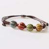 Ethnic Style Ceramic Beaded Dainty Bracelets Bangle Handmade Wax Rope Bracelets