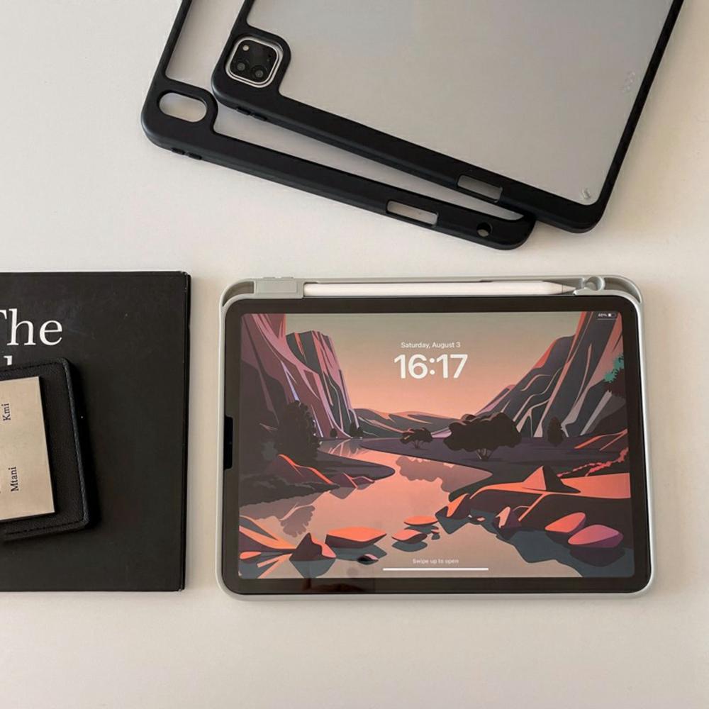 For iPad Pro 13 (2024) Case Acrylic+PC Matte Tablet Cover with Pencil Holder