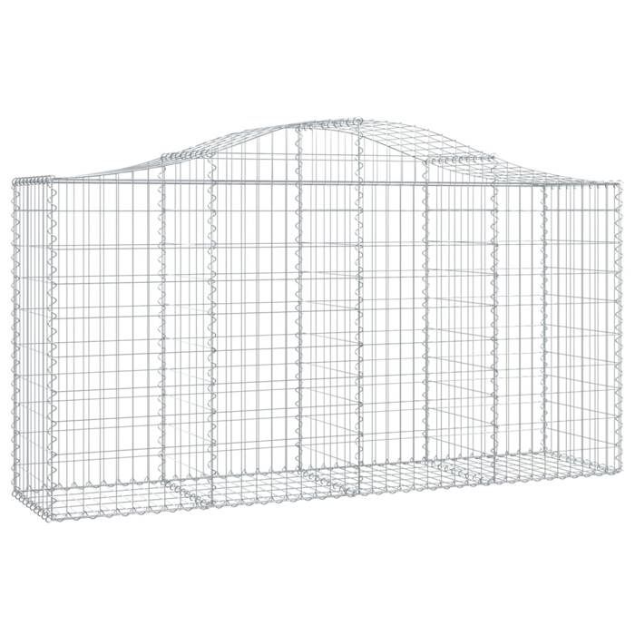 VidaXL Curved Gabion Baskets 11 Pcs 200x50x100/120 Cm Galvanized Iron, Gabion, Gabion Cage, Gabion Wall Basket, Wall 3145649