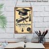 2D Flat Graduation Congratulations You Did It! 8"x12" Metal Wall Sign - Retro Scrollwork Aluminium Decor Suitable for Home, Office, Dorm - Graduation