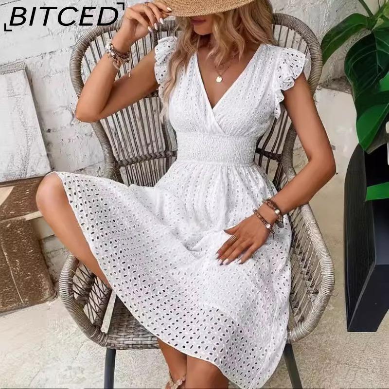 BITCED Women's Multi-Coloured Summer Sleeveless Elegant Dress
