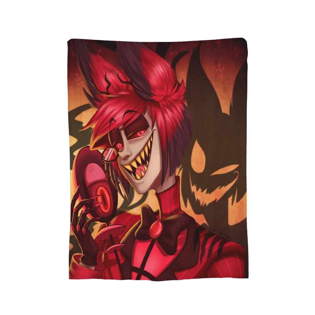 Cartoon Hazbins Hotels Blanket Velvet Print   Multifunction Lightweight Thin Throw Blanket for Sofa Car Bedspread