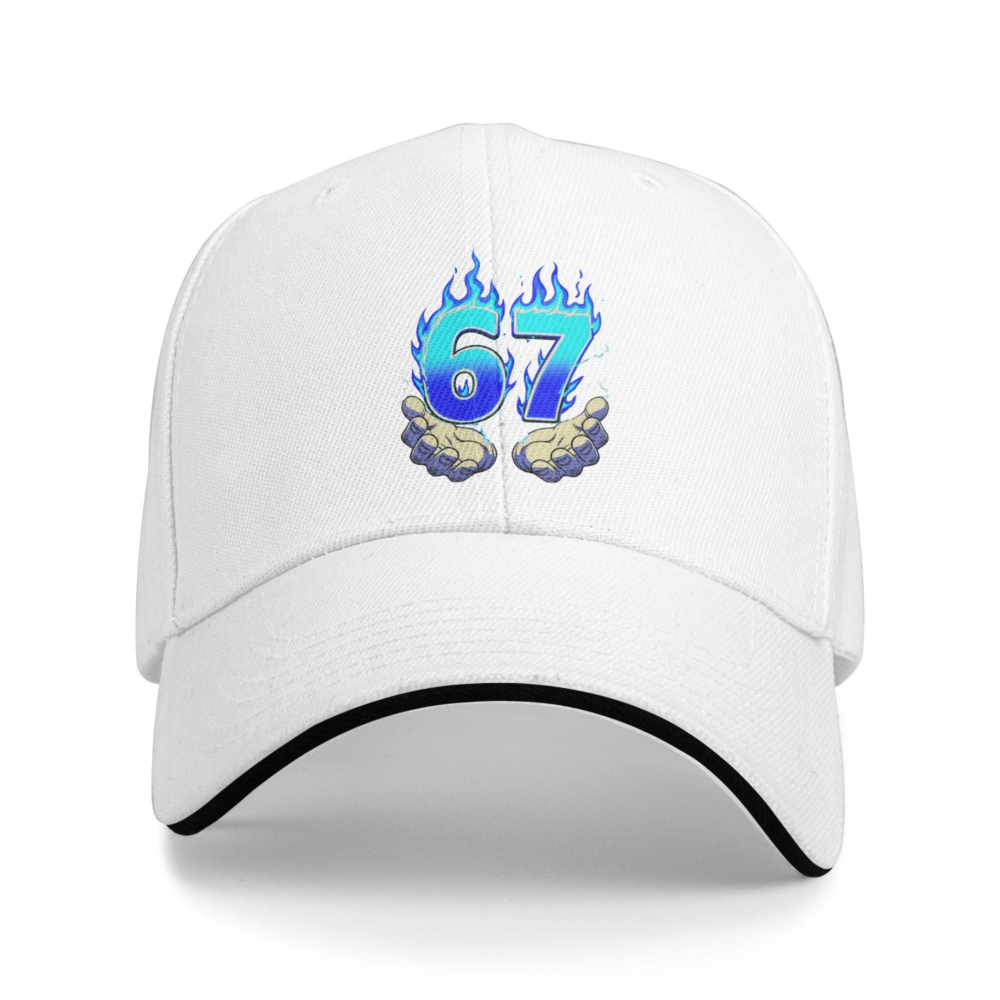 

6 7 Meme Six Seven 67 Hands Meme Funny Sun Baseball Cap Spring Unisex Men Hip Hop Hats Breathable Running Hippie Snapback Cap One Size белый