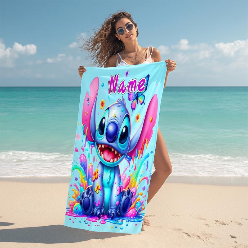Personalized Angel Stitch Book Beach Towel Microfiber Beach Towel Thin Absorbent for Beach Swimming Yoga Bath Sports. 0910308