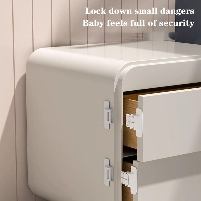 5Pcs Baby Safety Locks Anti-Opening Cabinet Open Cabinet Safety Lock Anti-Clip Hand Door Lock Fixing Clips Refrigerator Lock