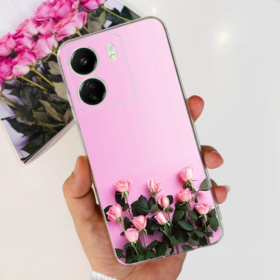 For Xiaomi Poco C65 Case Cute Cat Butterfly Cover Soft TPU Phone Case For Xiaomi Redmi 13C Redmi13C PocoC65 Fundas 6.74'' Bumper