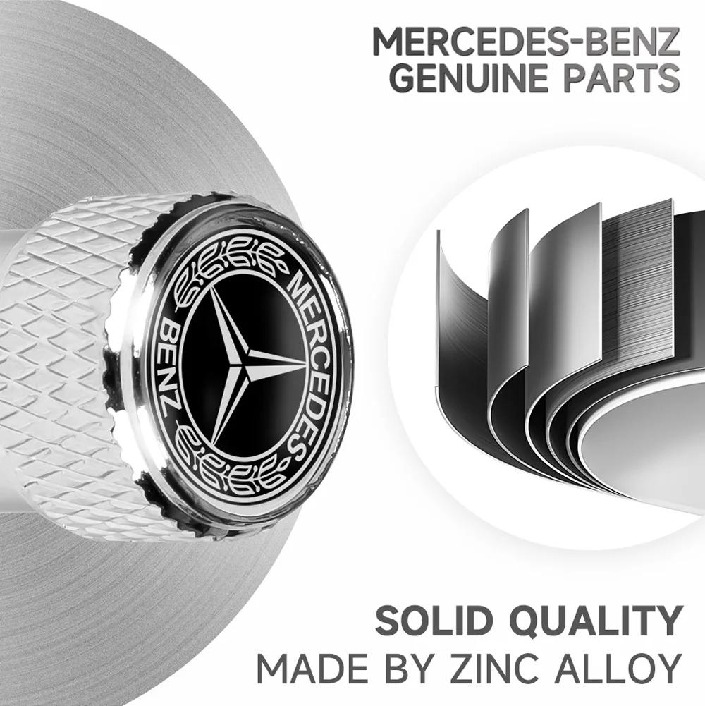 4pcs/set Wheel Tire Car Stickers Valve Stem Cap Dust Cover For Mercedes-Benz C-Class W202 W203 W204 E-Class W221 Accessories