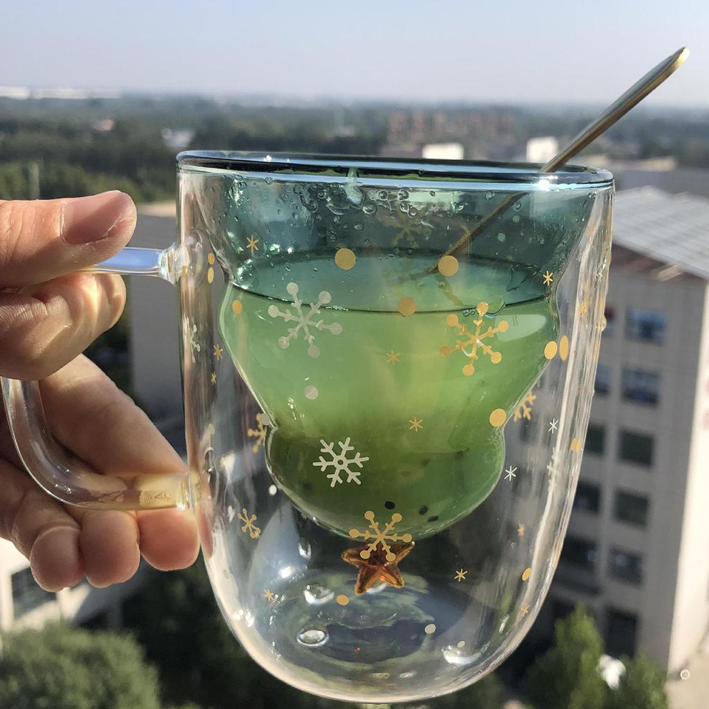 1pc 310-400ml Christmas Tree Wine Glasses Drink Cup Reusable Cocktail Glasses for Party Kitchen KTV Bar Xmas Tree Cup Supplies