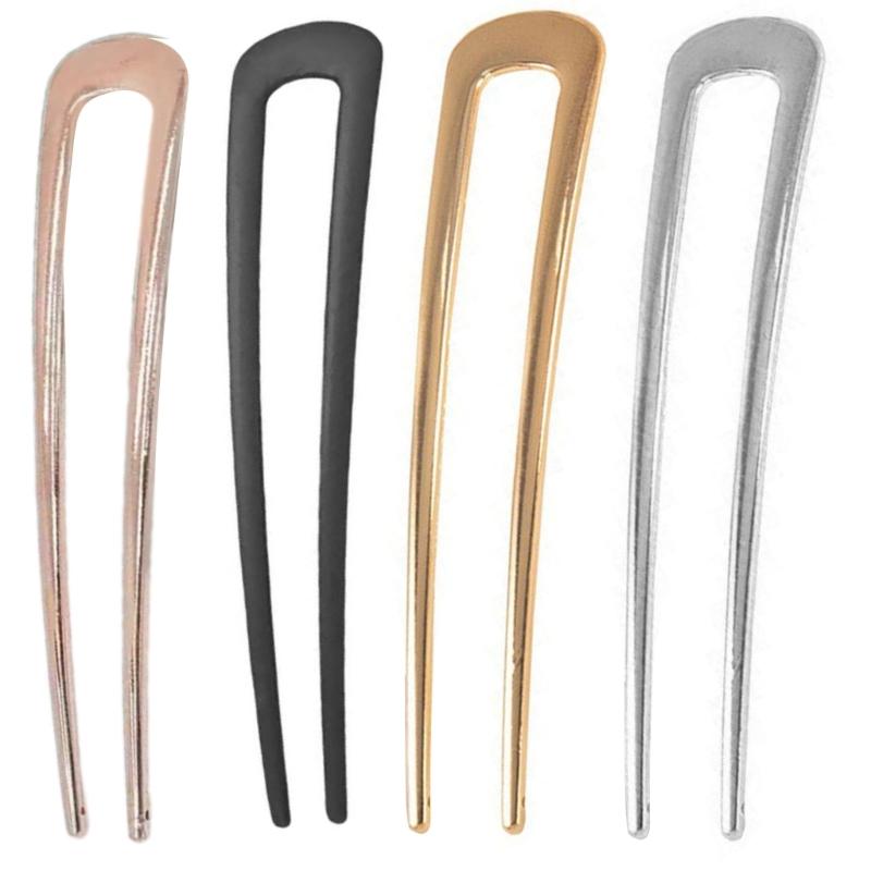 

4Pcs U Shaped Metal Hairpins For Long Hair Bun NonSlip Design Lightweight Metal Barrettes Wedding Party Hair Accessories 1
