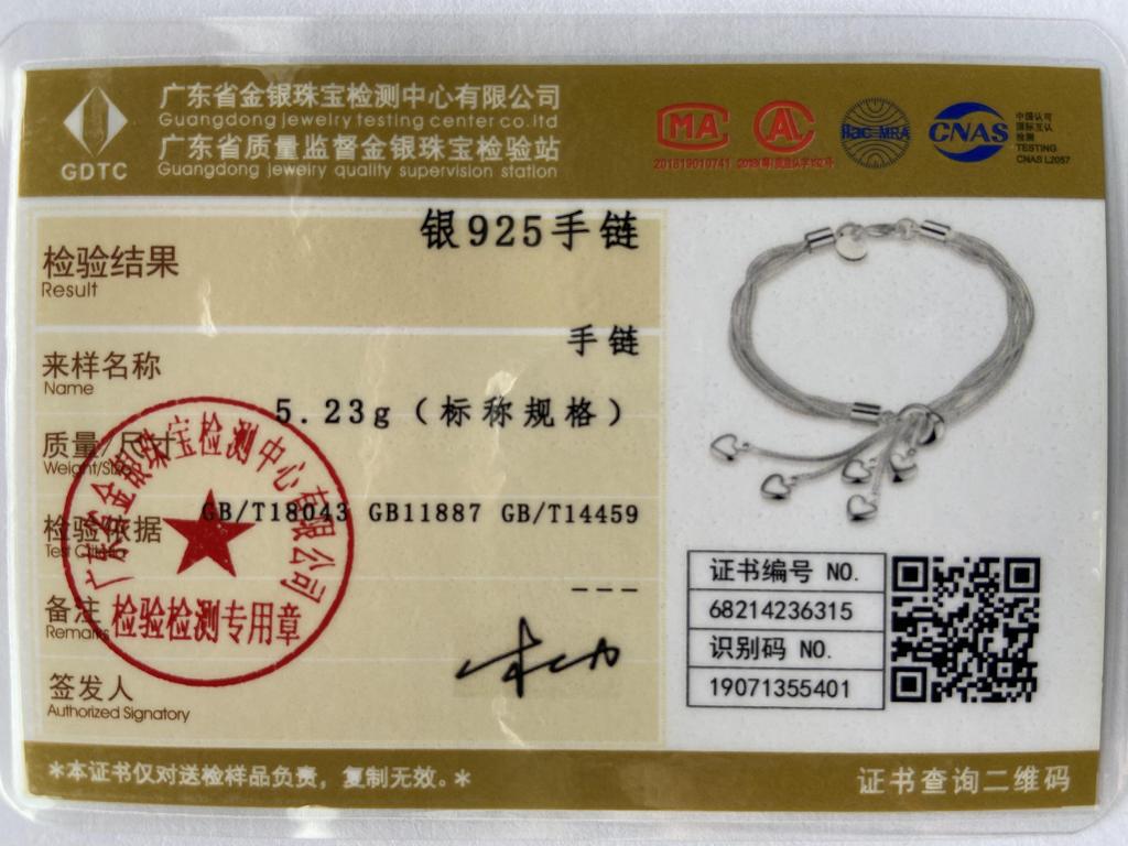 925 sterlingsølv fem slangekjede hjerte armbånd smykker for kvinner bryllupsfest mote sjarm