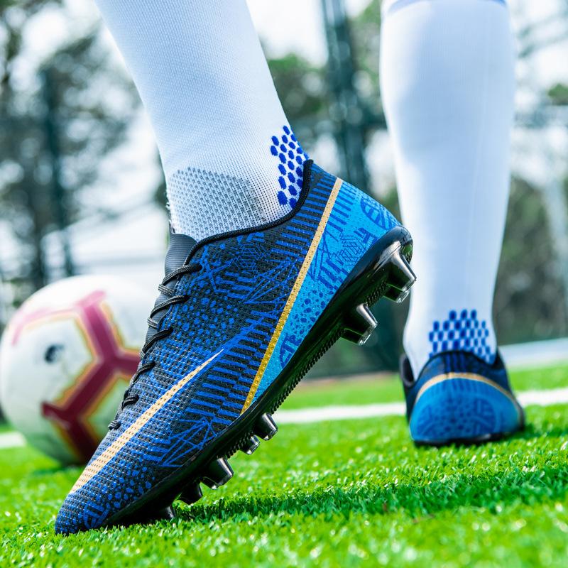2398 High-top Football Shoes Men and Women Children Broken Nails Artificial Turf Long Nails Student Competition Training Shoes