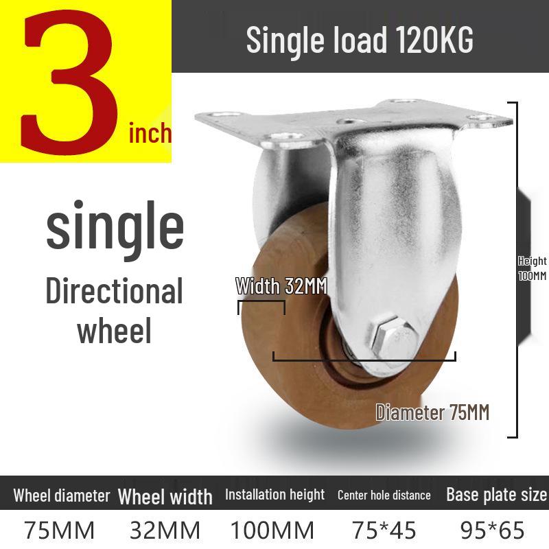 3 to 5 Inch High-Temperature Resistant Swivel Casters with Glass Fiber Bakelite for Oven Carts (Up to 300°)