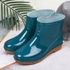 Rain boots women's low tube non-slip fashion kitchen women's rain shoes short tube fashion water shoes beef tendon sole adult water shoes