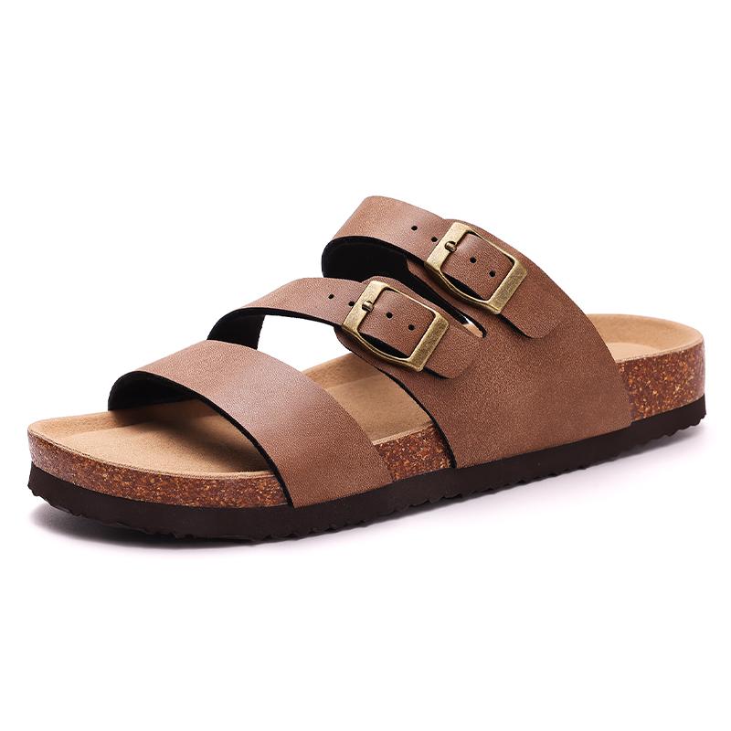 Smile Pop Cork Clogs For Women Fashion Mules Cork Women Slippers Outdoor Non-slip Casuals Women Sandals With Adjustable Buckles