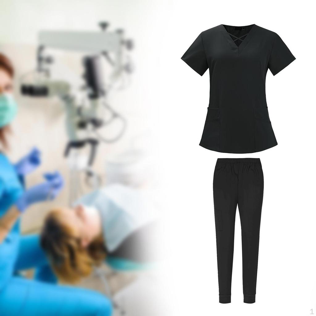 Elastic Waist Scrub Set for and Jogging, Featuring Soft Breathable Design Medical