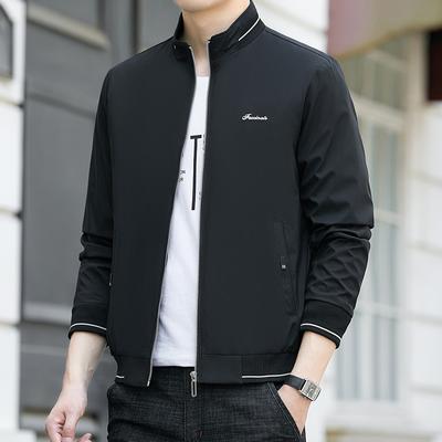 Men's Spring and Fall Windproof Jacket Stand-up Collar Business Casual Jacket