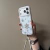 Milk blue three-dimensional snowflake suitable for iphone17/16pro max mobile phone case Apple 15 glitter 14 protective case