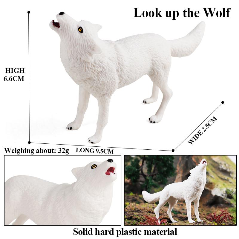 Oenux Wild Beast Animals Small Gray Wolf Maned Wolf Baby Wolves Simulation Model Action Figures Collection PVC Gift Kid Toy Gift