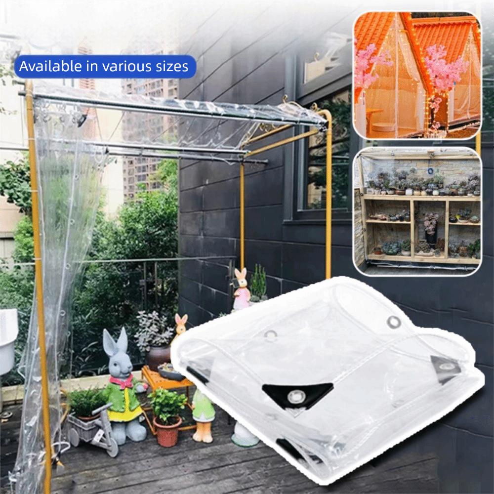 Durable Fabric Transparent Waterproof Tarpaulins Dust-proof Wind-Resistant Garden Rain Cover Foldable PVC Tarp Rainproof Cloth