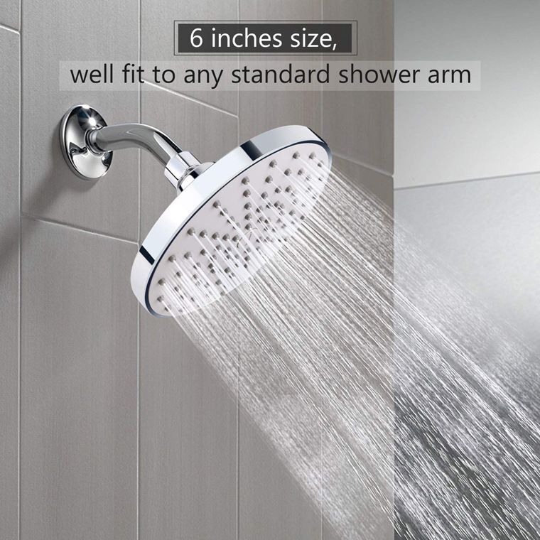 High Pressure 6 Inch Shower Head Luxury Rain Shower Head for Bathroom Home Hotel