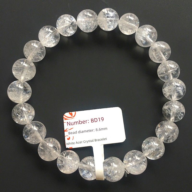 

Natural White Asse Bracelet Crystal Transparent White Popcorn Bracelet Ice Transparent Bracelet Men and Women Jewelry Gift One Thing One Picture