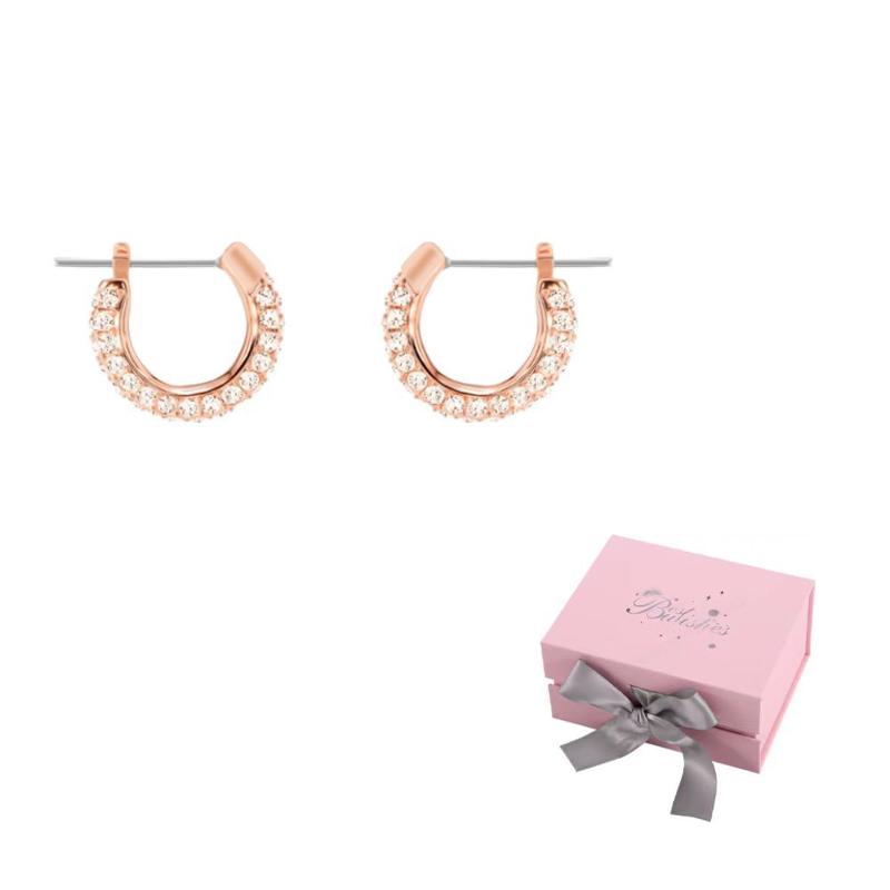 Swarovski Rose Gold plated Earrings Womens One Size-Pink bow gift box розового золота